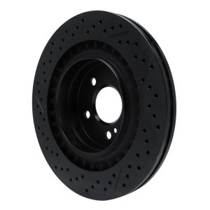 Mercedes-Benz C63 AMG Brake Rotor (1) - Rear - R1 Concepts - Drilled & Slotted - Black - `08-`15